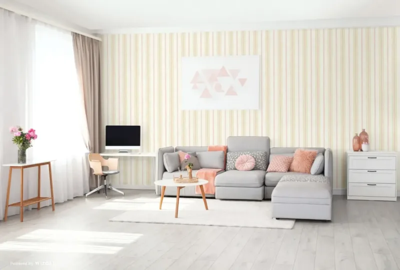 SK Filson Pink Stripe Wallpaper - Image 2