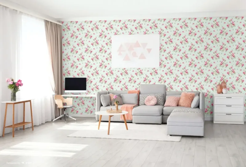 SK Filson Pink Floral Wallpaper - Image 2