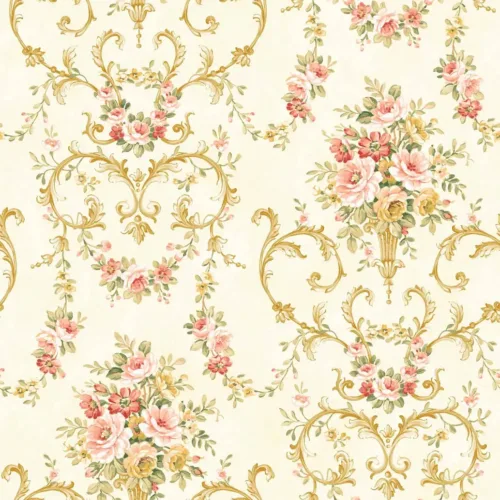SK Filson Peach Floral Wallpaper