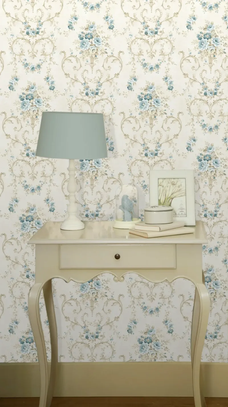 SK Filson Blue Floral Wallpaper - Image 2