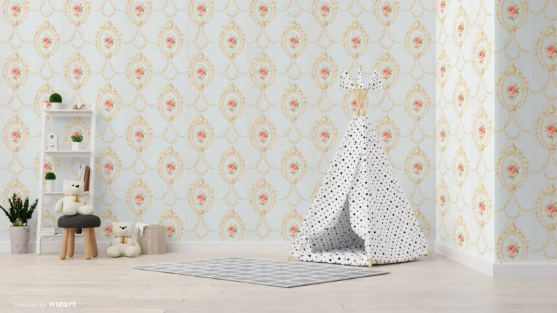 SK Filson Duck Egg Floral Wallpaper