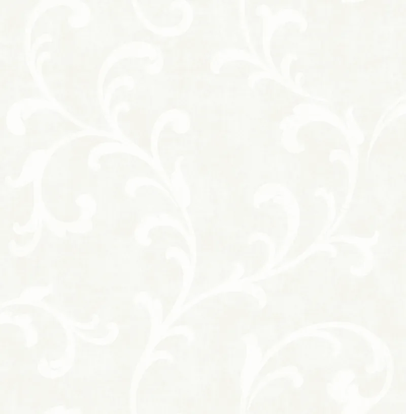 SK Filson White Acanthus Scroll Wallpaper