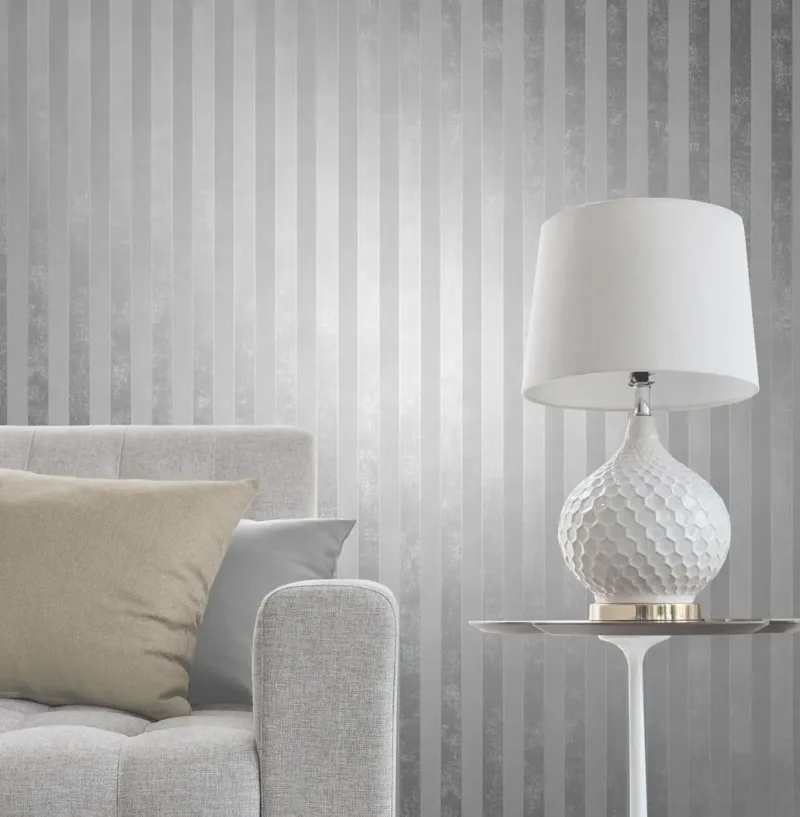 SK Filson Grey Stripe Wallpaper