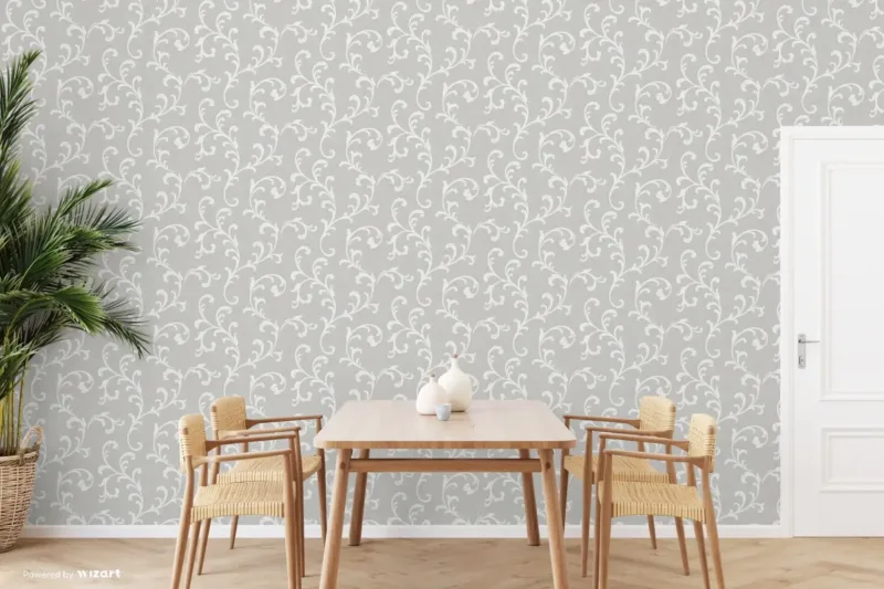 SK Filson Grey Acanthus Scroll Wallpaper - Image 2
