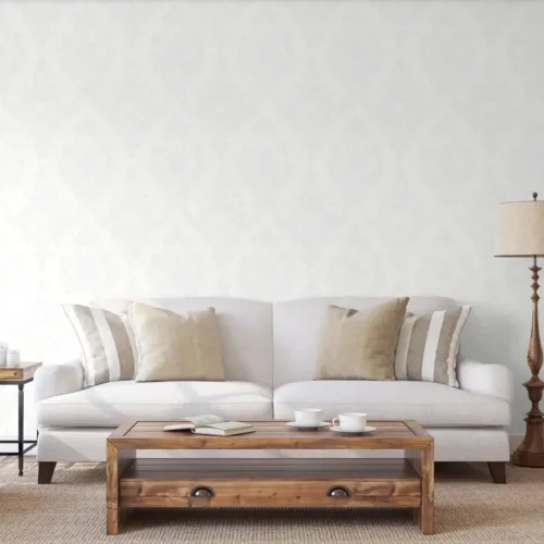 SK Filson White Damask Wallpaper