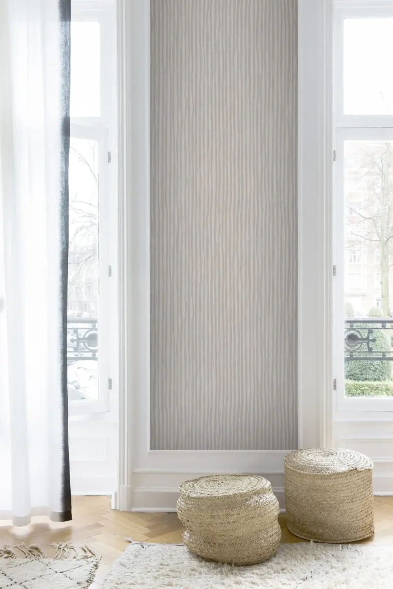 SK Filson Dark Beige Stripes Wallpaper - Image 2