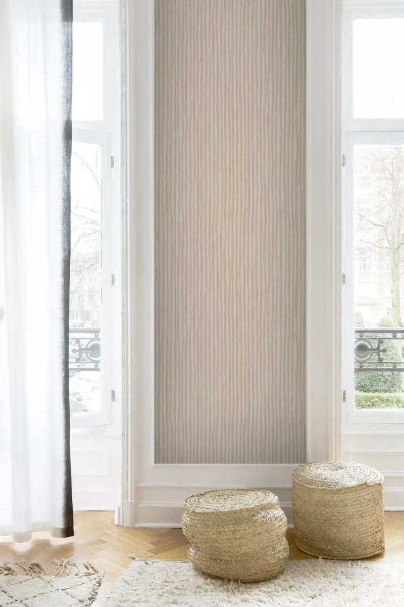 SK Filson Brown Textured Stripes Wallpaper