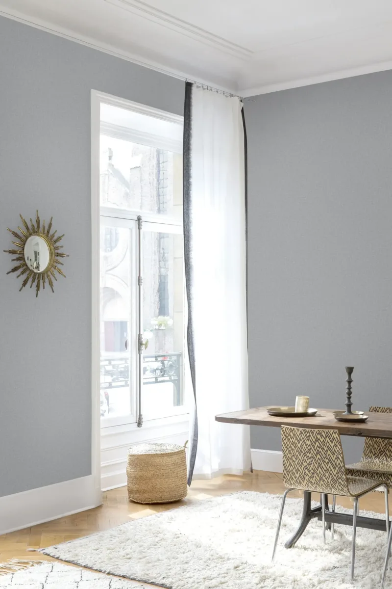 SK Filson Dark Grey Linen Plain Wallpaper