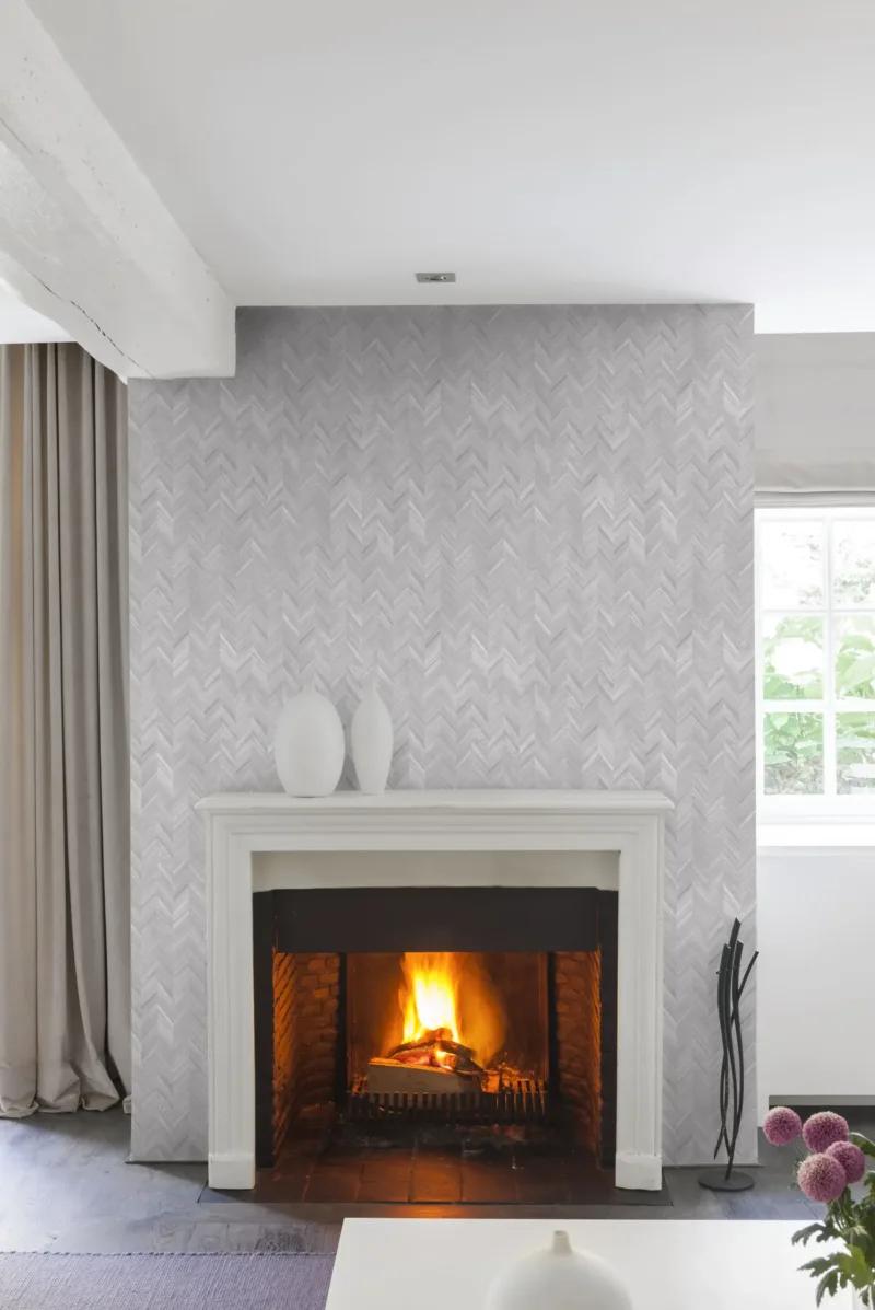 Sk Filson Silver Herringbone Wallpaper