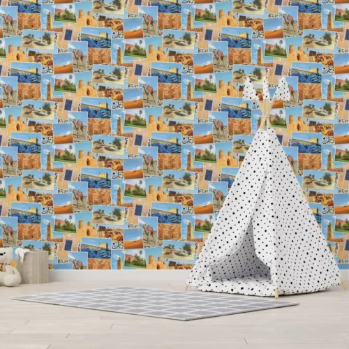 SK Filson Multicolour Arabian Postcards Wallpaper