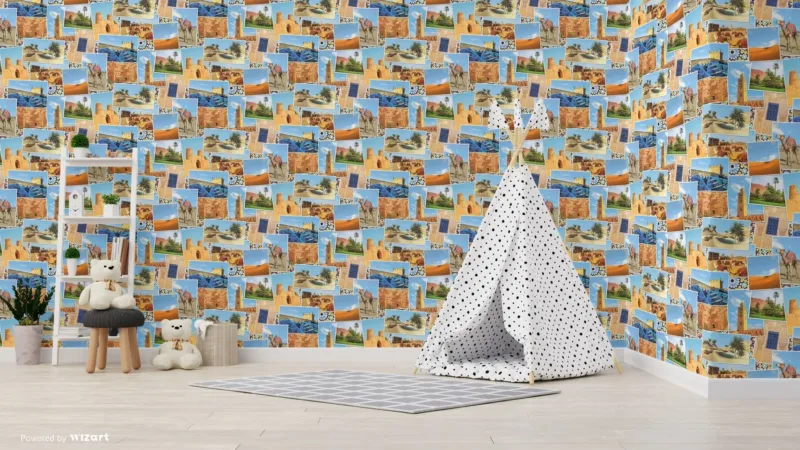 SK Filson Multicolour Arabian Postcards Wallpaper