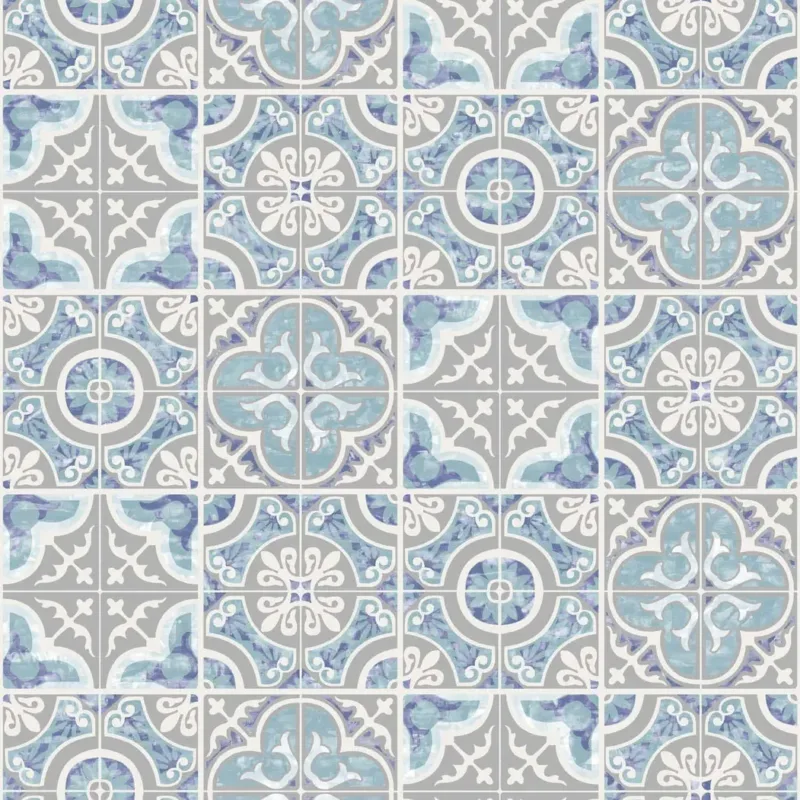 SK Filson Blue Mozaic Tiles Wallpaper