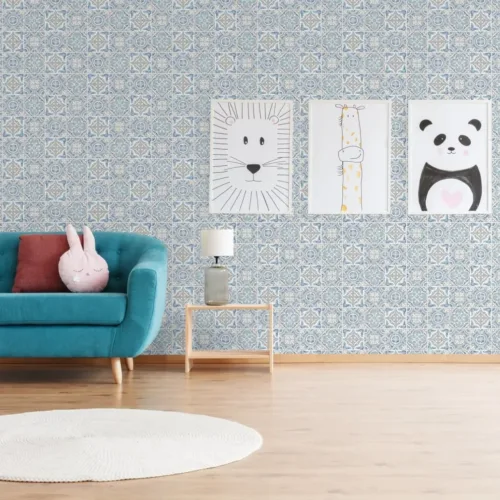 SK Filson Blue Mozaic Tiles Wallpaper