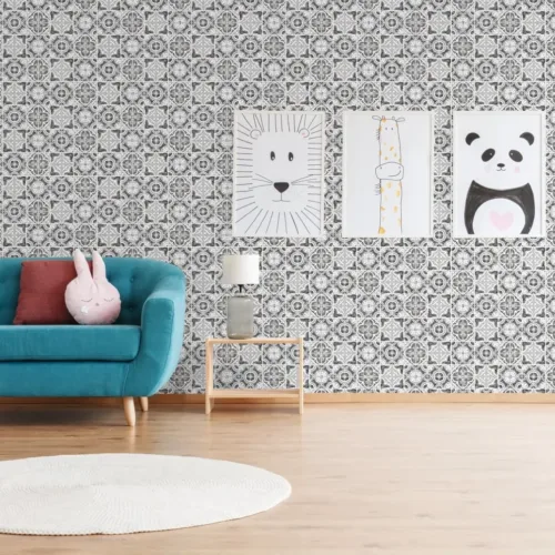 SK Filson Grey Mozaic Tiles Wallpaper