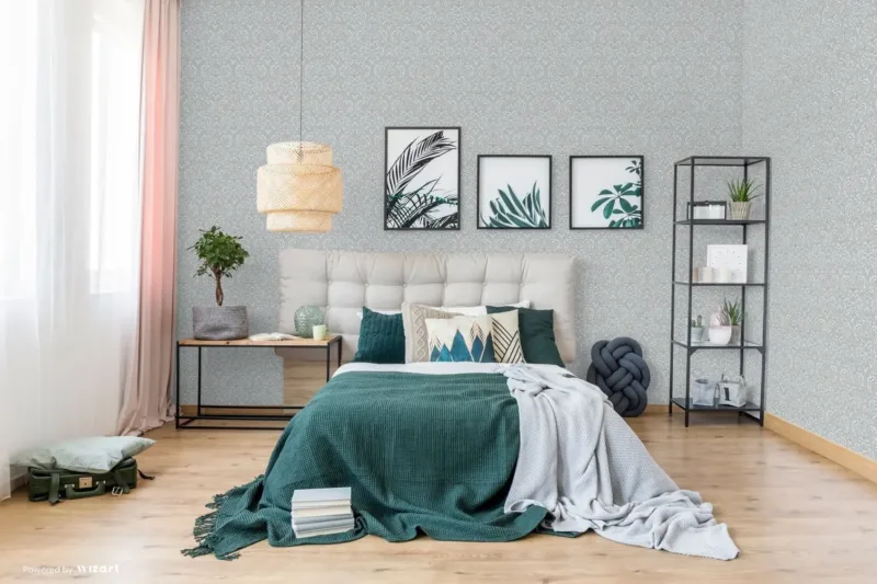 SK Filson Light Grey Sahara Damask Wallpaper