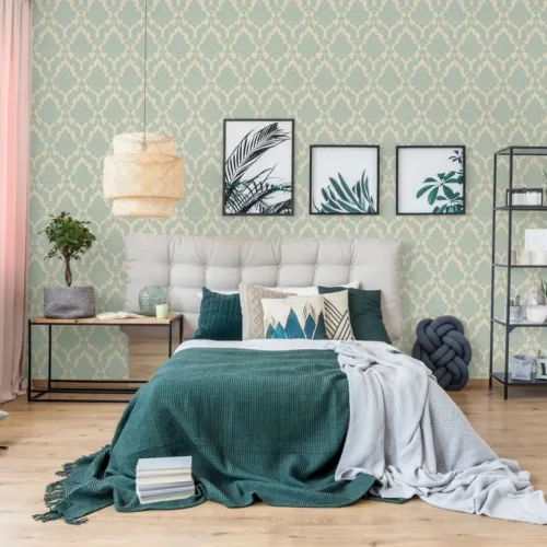 SK Filson Teal Sahara Damask Wallpaper