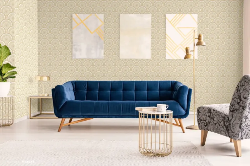 SK Filson Gold Divine Plates Wallpaper