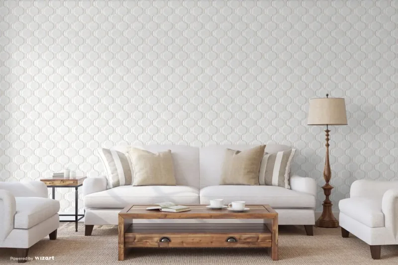 SK Filson Ivory Diamond Trellis Wallpaper