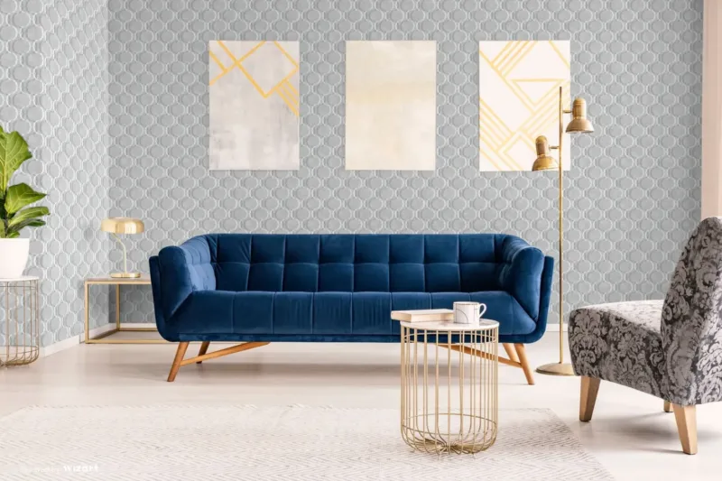 SK Filson Grey Diamond Trellis Wallpaper