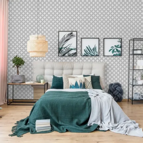 SK Filson Grey Geometric Circles Wallpaper