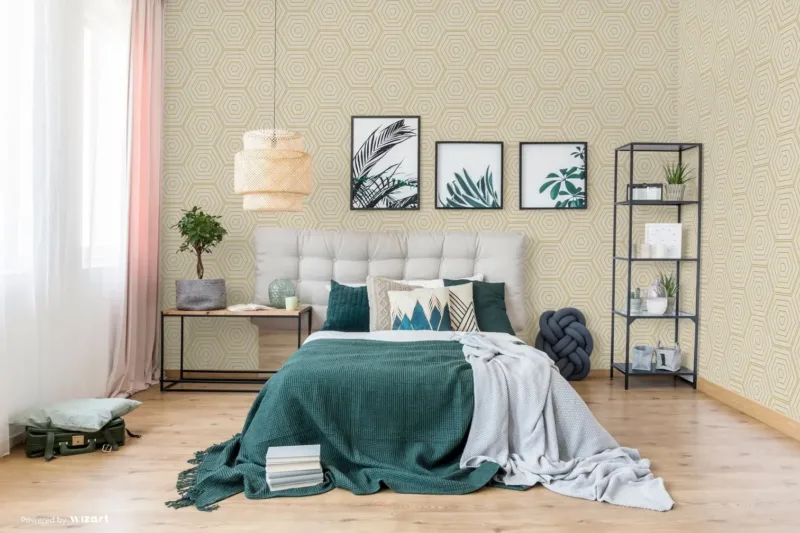 SK Filson Beige Hexagons Wallpaper