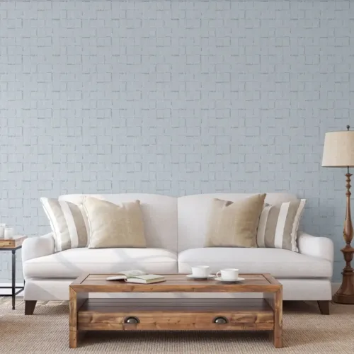 SK Filson Blue Geometric Squares Wallpaper