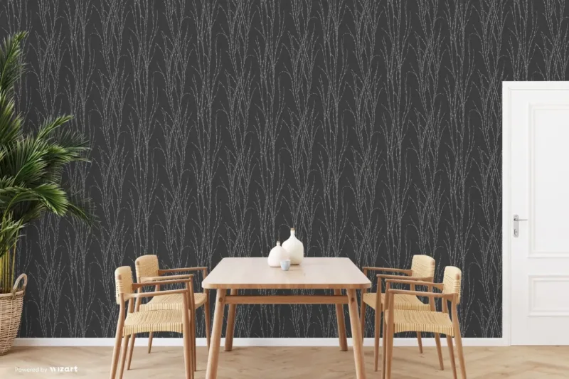 SK Filson Black Botanical Ferns Wallpaper