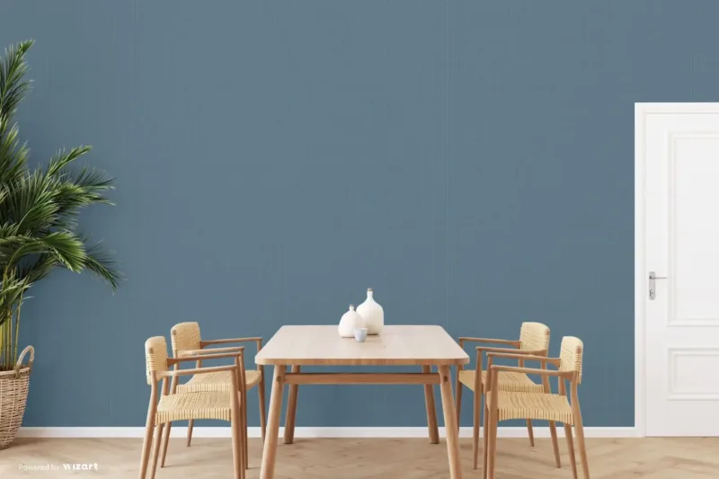 SK Filson Navy Blue Linen Plain Wallpaper