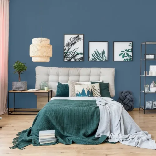 SK Filson Blue Linen Plain Wallpaper