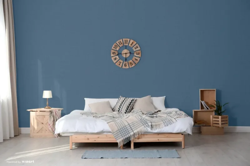 SK Filson Blue Linen Plain Wallpaper