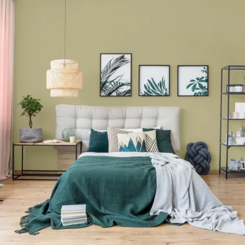 SK Filson Green Linen Plain Wallpaper