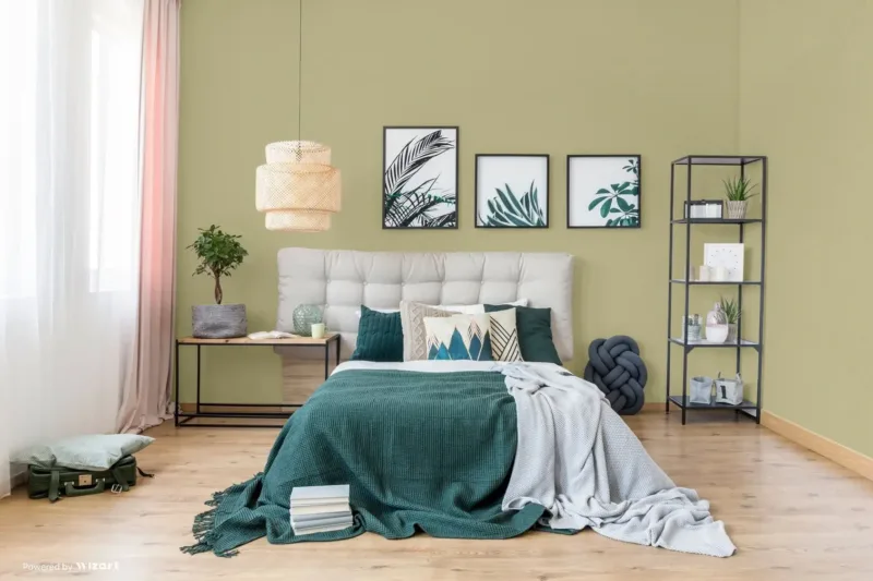 SK Filson Green Linen Plain Wallpaper