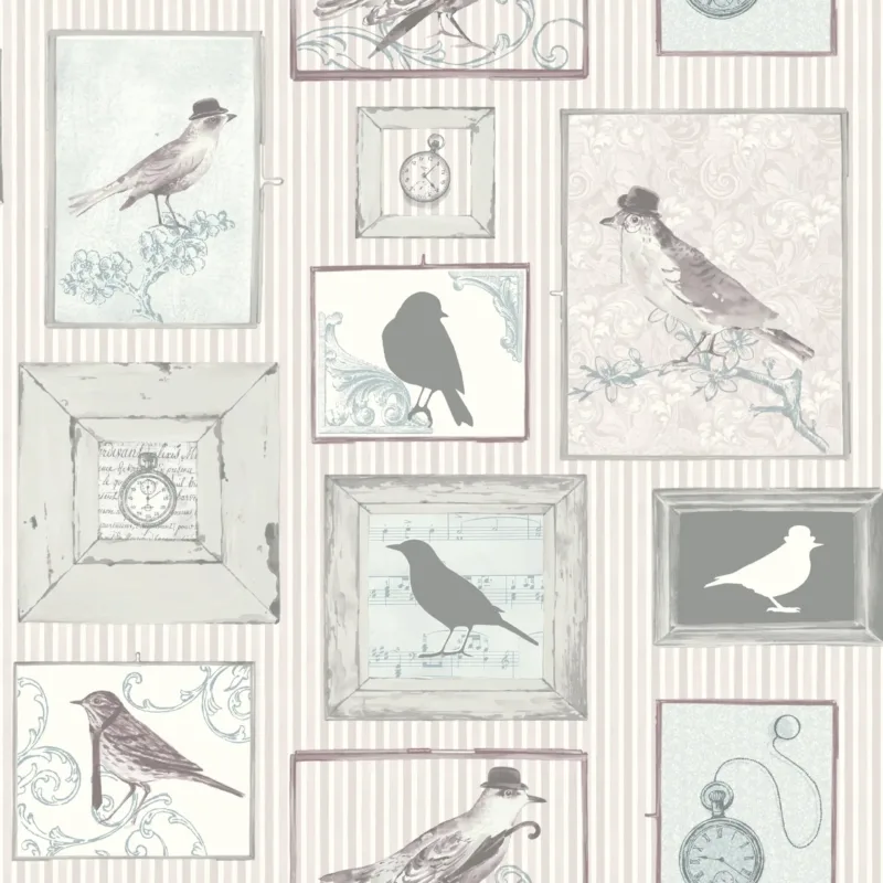 SK Filson Lilac Framed Birds Wallpaper