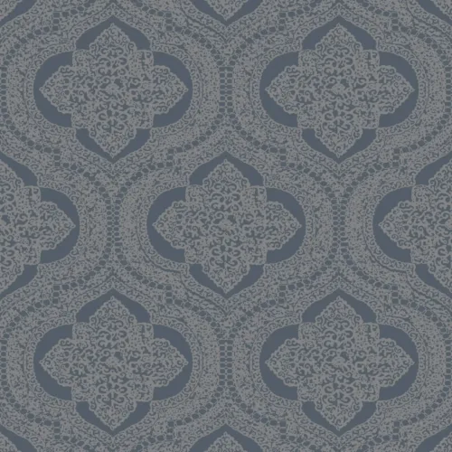 SK Filson Dark Blue Damask Wallpaper