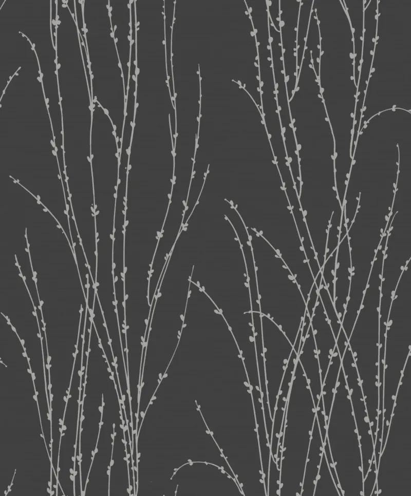 SK Filson Black Botanical Ferns Wallpaper